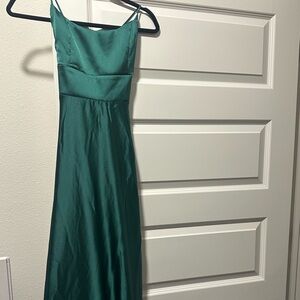 Fashion Nova Strapless Teal Dress
